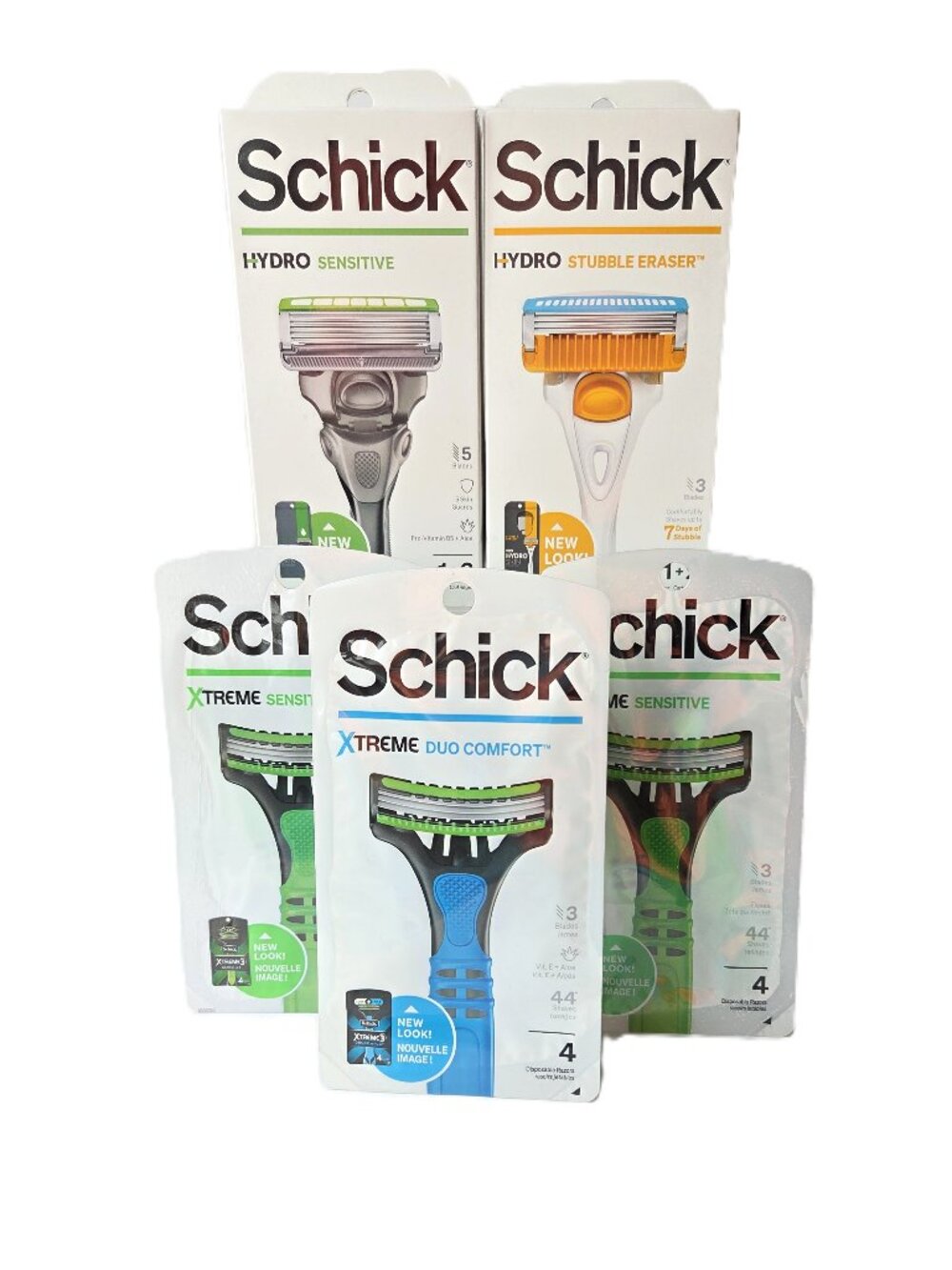 LOT 5 Schick Men’s Razors Hydro Sensitive Stubble Eraser Xtreme Sensitive NEW